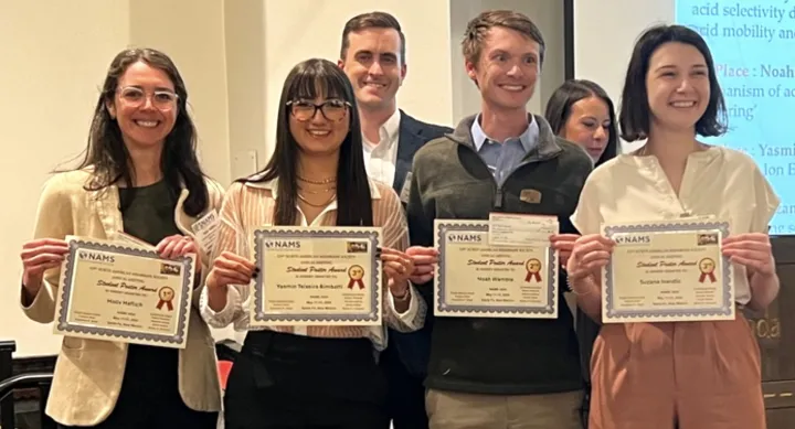 Noah Wamble is pictured second from the right in front. Noah Wamble is pictured second from the right in front.