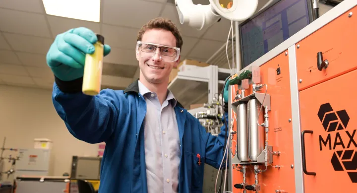 Image of Joshua Moon in laboratory Image of Joshua Moon in laboratory